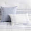 Édredon très grand, 6 pièces en coton, rayures tissées pour un look moderne, literie avec très grand rembourrage - très grand lit, literie 100%, rayures de couleur contrastante, bourre, jupe de lit