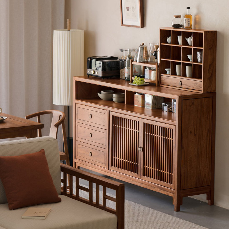 Modern Walnut Solid Wood Sideboard