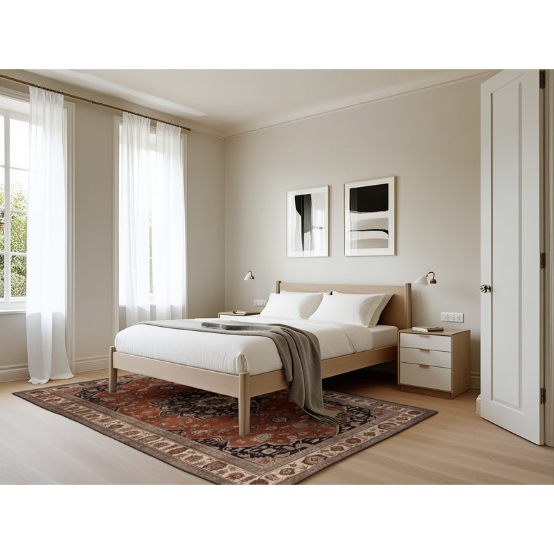 Tapis brun lavable à la machine, Rectangle 5 pi x 7 pi