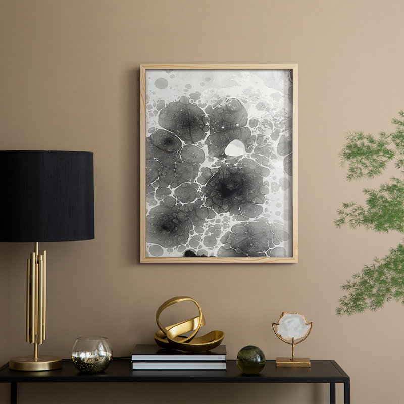 Marbré I, reproduction encadrée - bois massif, Naturel, H 21 po x l 17 po