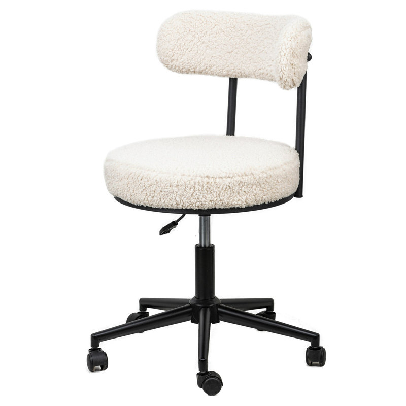 Horta Adjustable Office Chair, Boucle, White