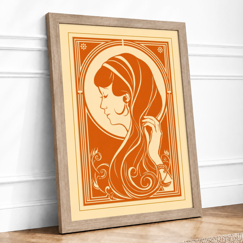 Art Nouveau Elegance Art Deco - Framed Print, A2 - 59.4 x 42.0 cm, Oak