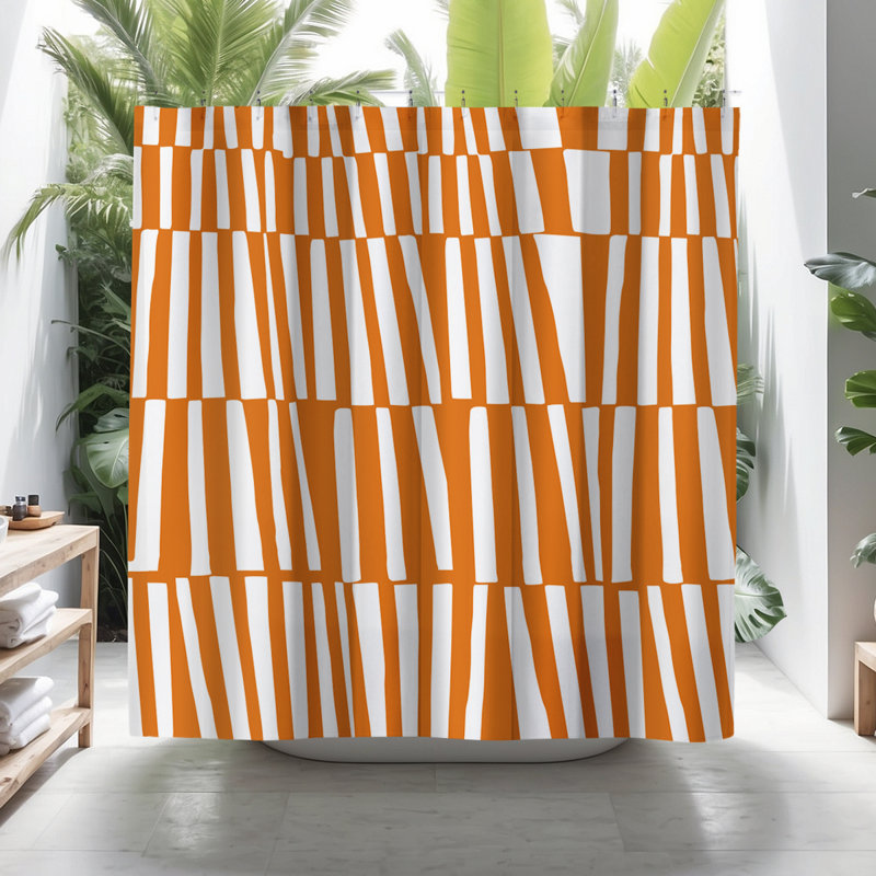 Rideau de douche Thora, Orange vif