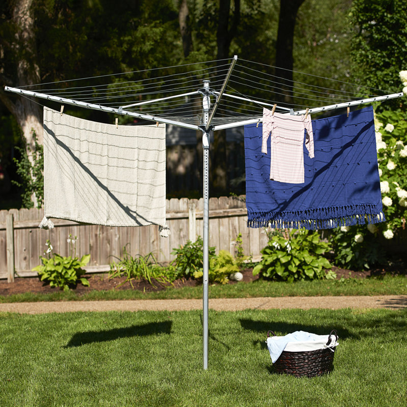 Quick Setup Umbrella Clothesline Dual Height Dryer in Sturdy Aluminum Frame