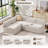 88" Wide Modular Upholstered L-Sectional Modern Chenille Channel Tufted Sofa Set Compression-1686524190