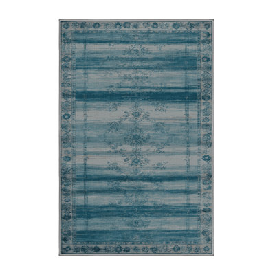 Machine Washable Overdyed Gray Area Rug