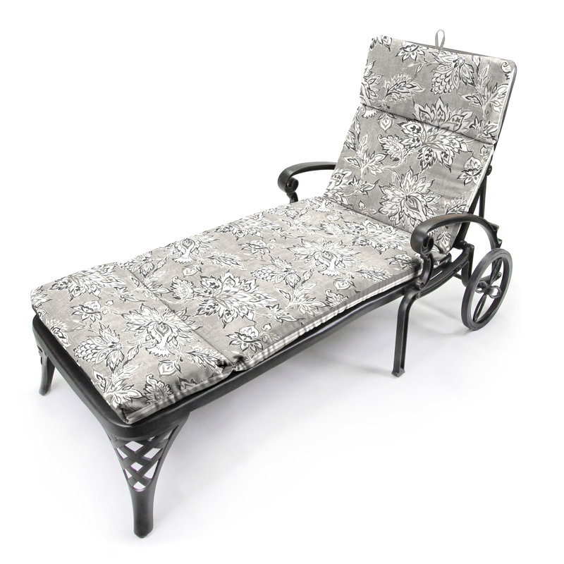 72" x 22" Outdoor Chaise Lounge Cushion with Ties and Loop, Degret Hemlock