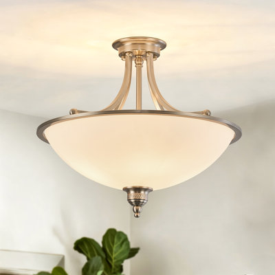 4-Light  Glass Semi Flush Mount