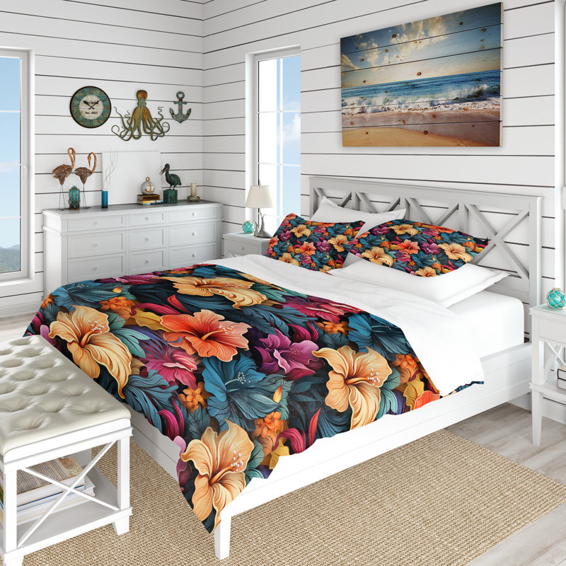 Ensemble de housse de couette Ethereal Tropics, Housse de couette simple + 1 taie décorative stan