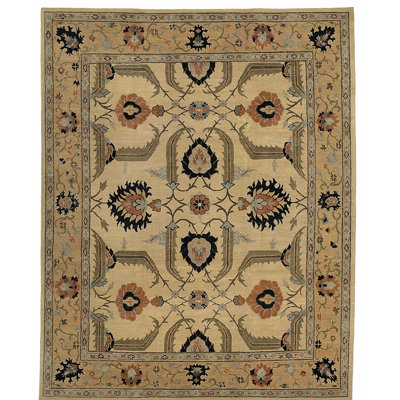 Kilkenny Wool Oriental Area Rug in Beige/Gold