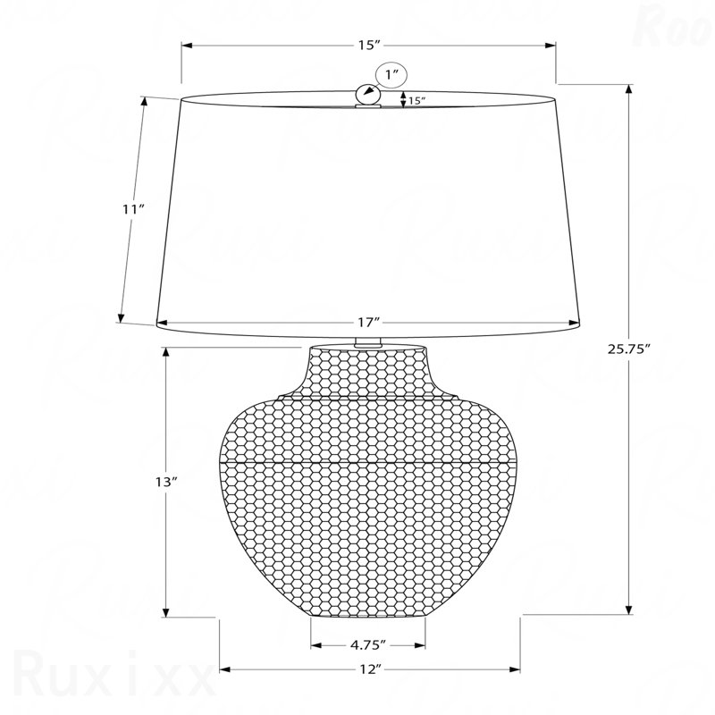 Table Lamp - 26"H, Black Metal Frame