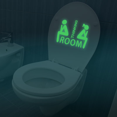 Toilet Glow in Dark Wall Sticker Set