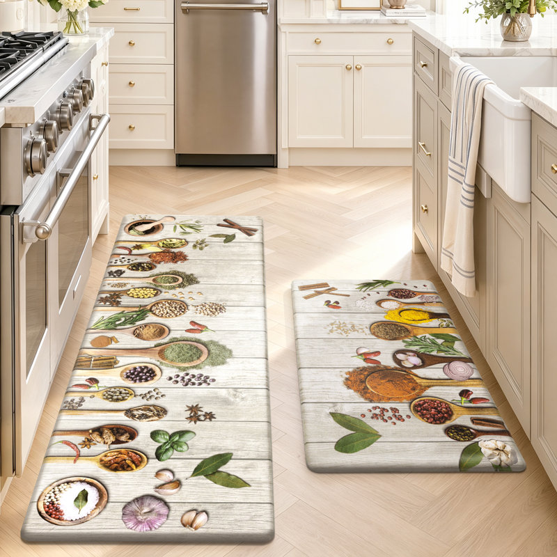  Tapis de cuisine anti-fatigue antidérapants (ensemble de 2), Bois
