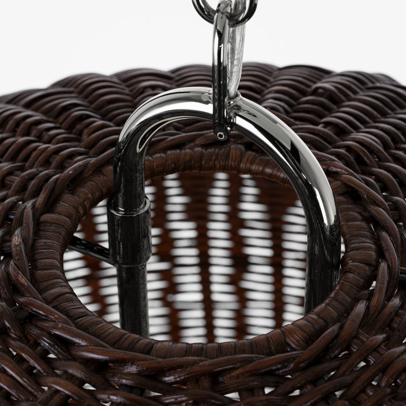 Nancy 3 - Light Pendant, Espresso Wicker, 28.25" H x 25.25" W x 25.25" D, Polished Nickel