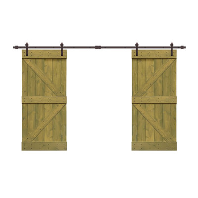 Porte de grange à panneaux et en métal avec trousse de quincaillerie d'installation