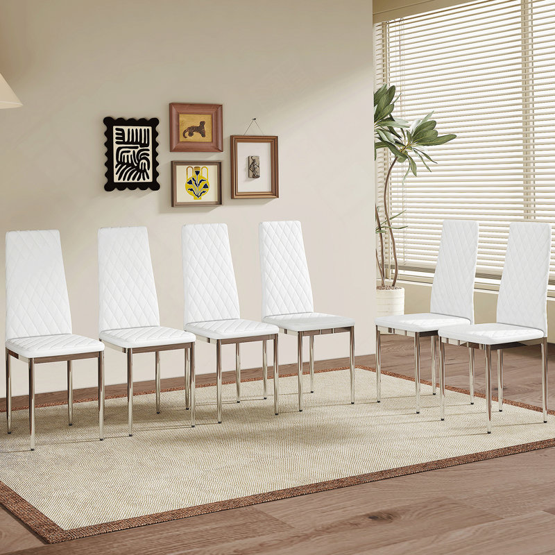 Ensemble de chaises de salle à manger modernes et élégantes pour divers styles de maison, 6, Blanc