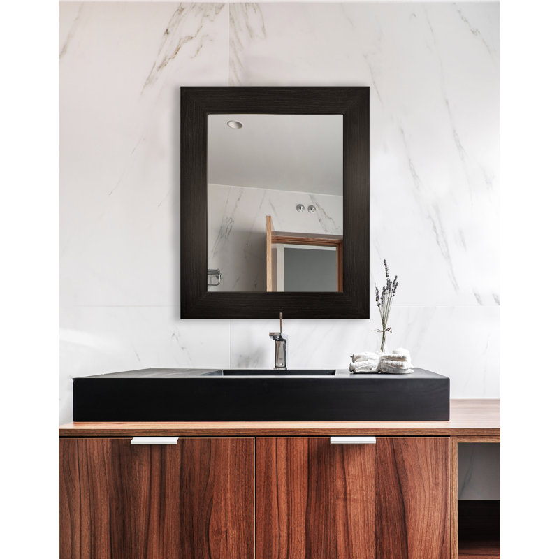 Miroir d'appoint mural Rayne, Noyer noir