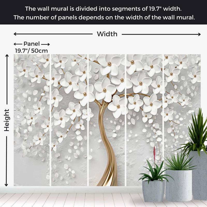 Murale lisse, 124" L x 177" W, Traditional Unpasted