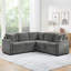 Canapé-lit modulaire en forme de L Canapé modulaire rembourré en L de 81,9 po avec canapé-lit et compartiment de rangement caché pour le salon, gris-1320301832