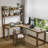 Light-walnut L-Shaped Solid Wood desk-109542602-109542608