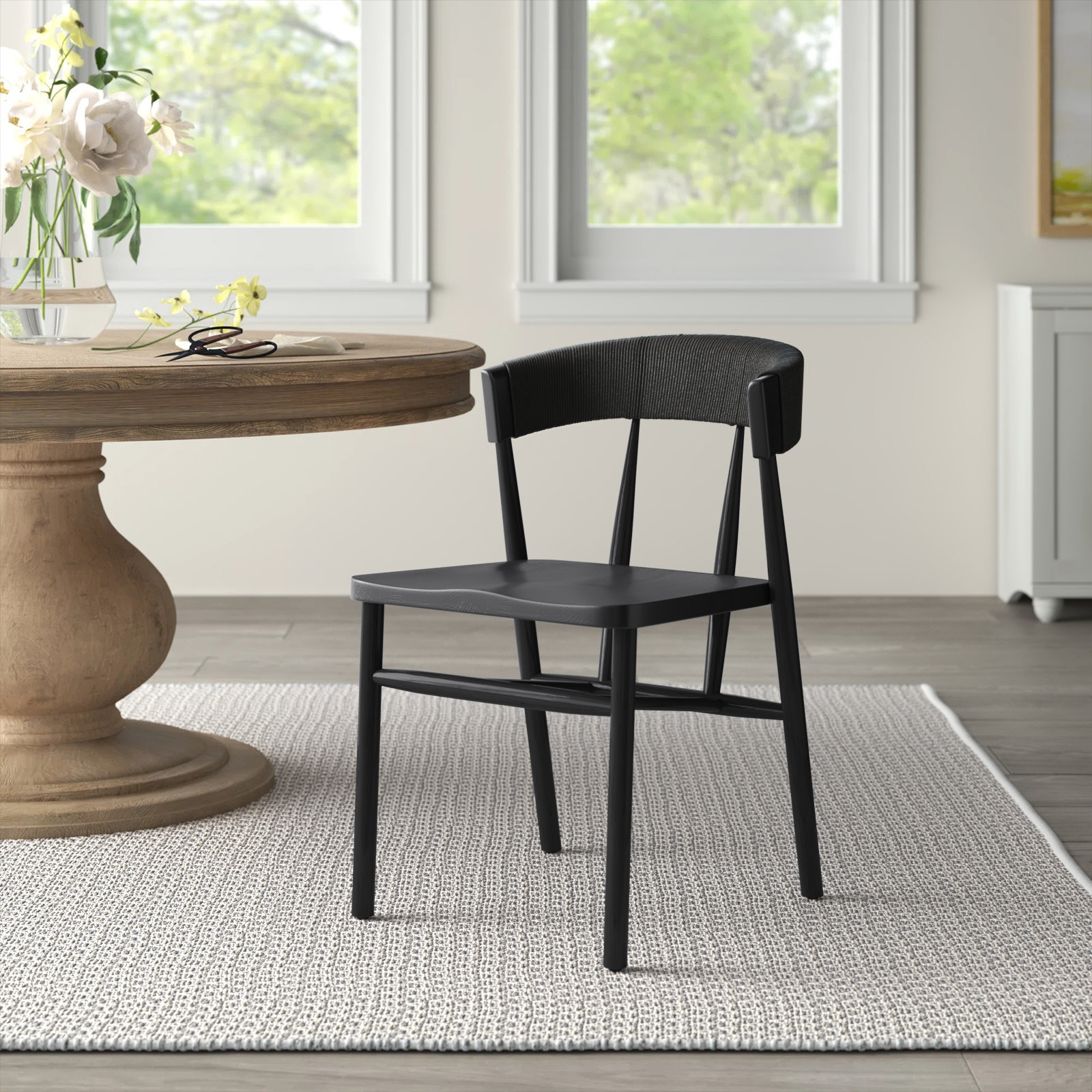 Siofra Oak Dining Chair, Black