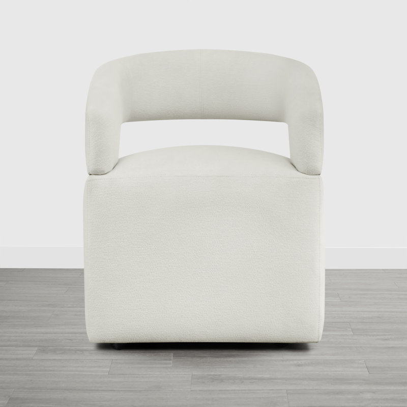 Doley Performance Fabric Dining Chair with Hidden Casters, Ivory