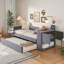 Lit simple tapissier avec rangement et lit gigogne simple, ports de chargement USB-110552706