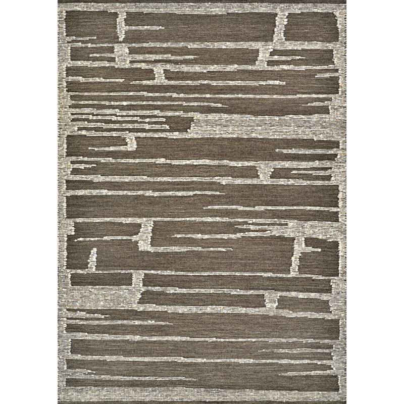 Tapis en laine fabriqué à la main Creslow Karina, Rectangle 10 pi x 14 pi