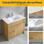 Koyuki 30 po L x 18 po P 2 portes et 2 tiroirs Meuble-lavabo autoportant avec évier simple et Comptoir en Céramique blanc-1405201037