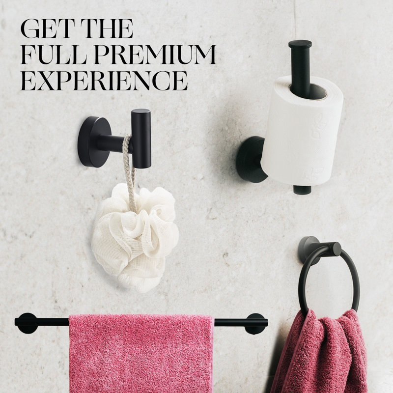 4 - Piece Bathroom Hardware Set, Matte Black