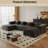 Grey Modular Sectional Couch with Deep Seat - Boneless Design, High-Density Sponge, No Assembly Required (4 Seats + 2 Ottomans)-602061726-602005037