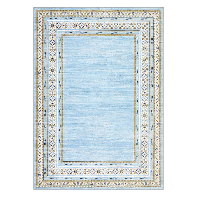 Washable Rug for Living Room, Indoor Modern Bedroom Rugs, Soft Non Slip Large Area Rug for Dining Room, Contemporary Geometric Throw Carpet for Home Office