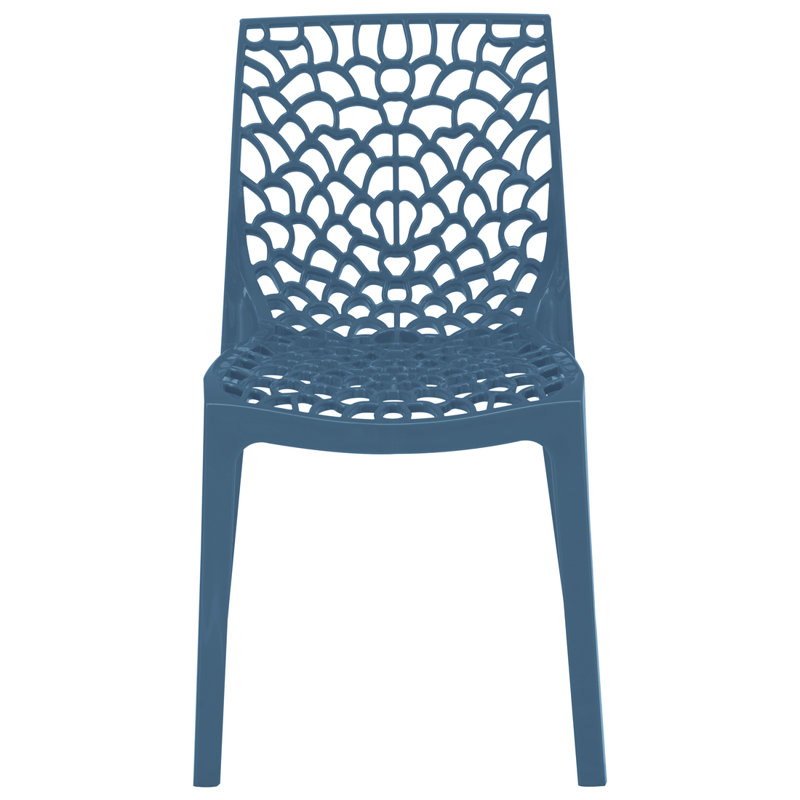 Stackable Outdoor Patio Dining Side Chair, Blue