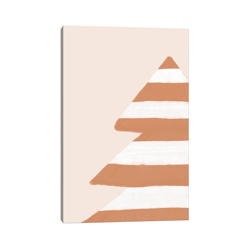 Stripey Xmas Tree - Wrapped Canvas Print, 152.5 cm H x 101.5 cm W