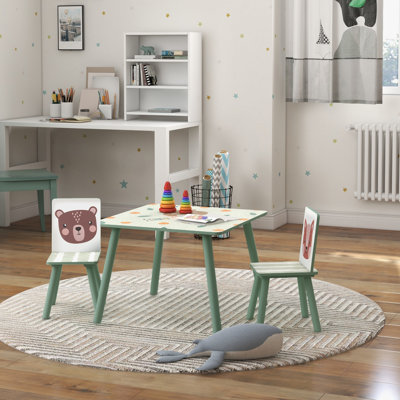 Boyne Kids 3 Piece Square Play Or Activity Table and Chair Set
