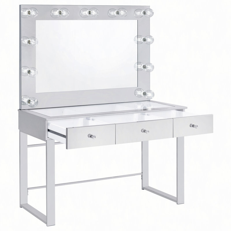 Coiffeuse avec miroir 3 tiroirs Trevor