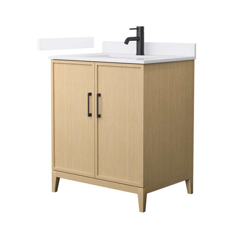 Elan 30'' W Vanity, Tan, Matte Black, Carrara Cultured Marble