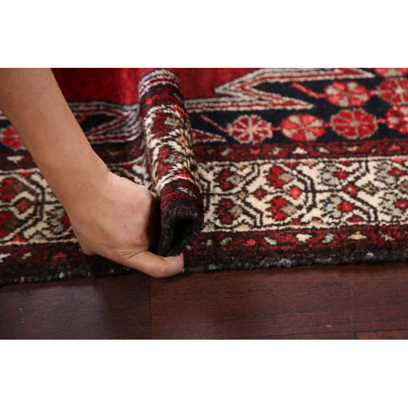 Tapis de couloir motif géométrique persan Bakhtiari noué à la main 4 x 10