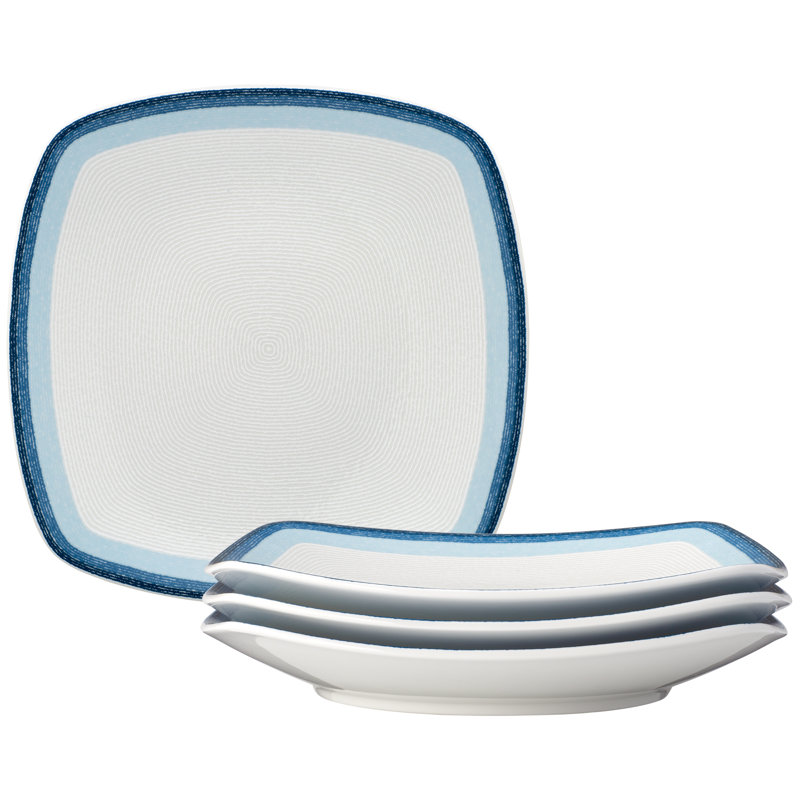 Noritake Colorscapes Layers Square Dinner Plates, 10-3/4", Sky