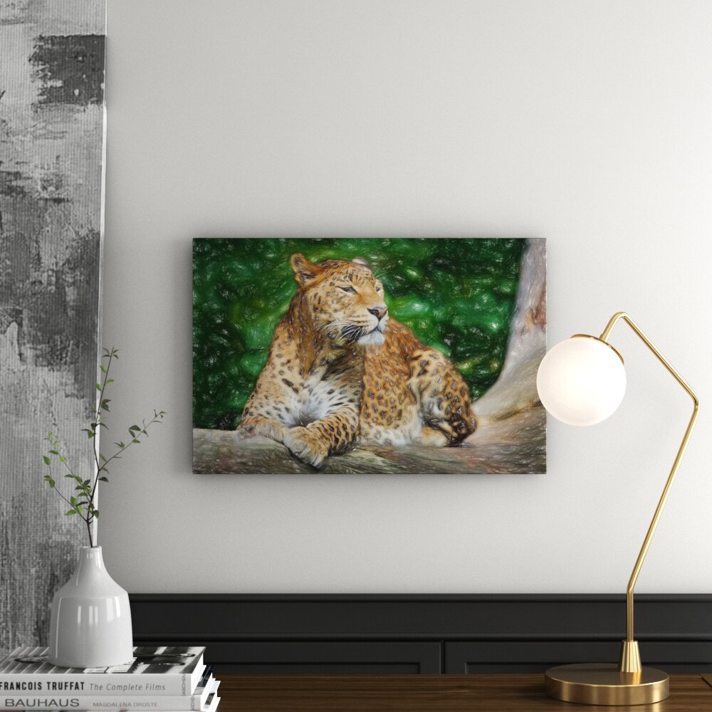 Leinwandbild „Wunderschöner Leopard in der Natur“, Grafikdruck