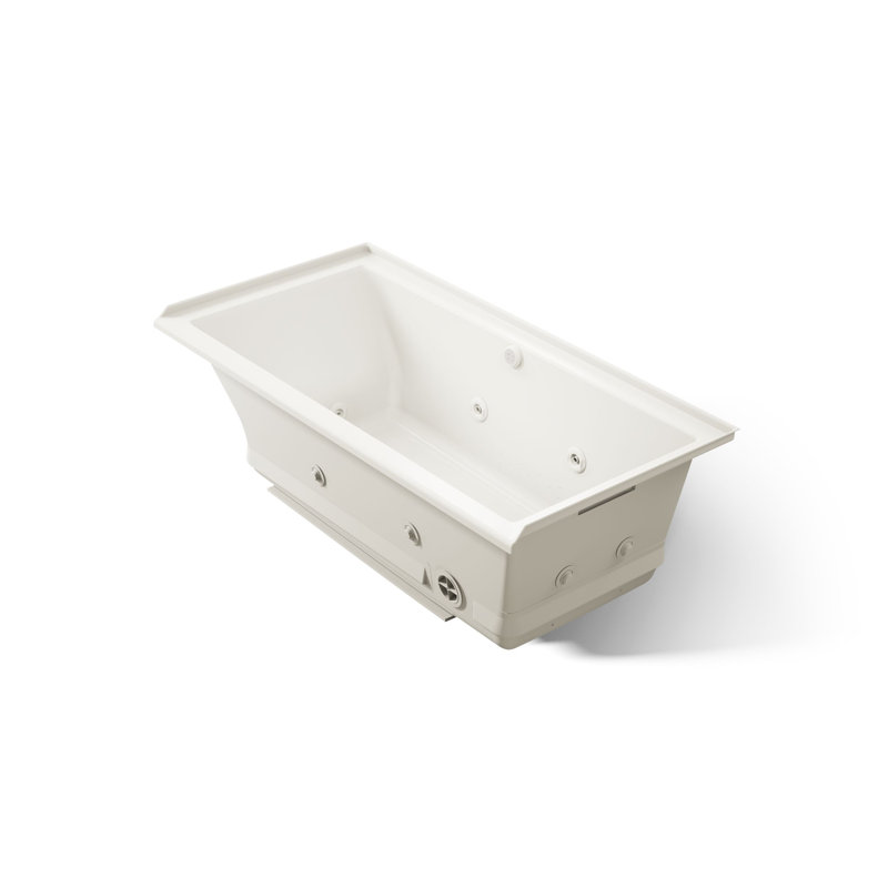 Underscore Rectangle 60-In X 30-In Heated Bubblemassage Air Bath With Whirlpool, Alcove, Right Drain, Biscuit, Right