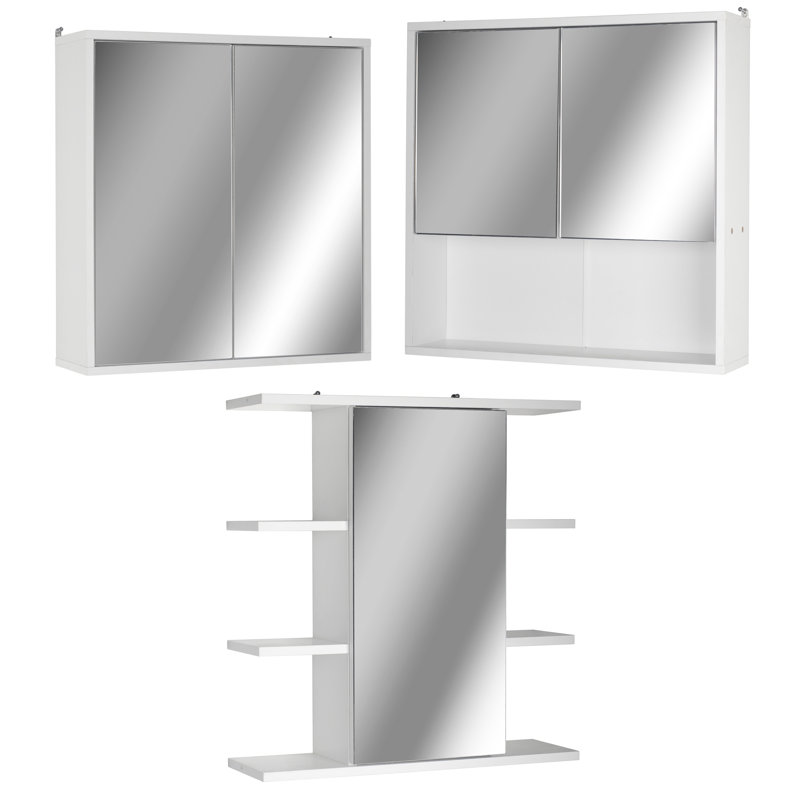 600mm W 600mm H Surface Framed Medicine Cabinet Mirror 9 Fixed
