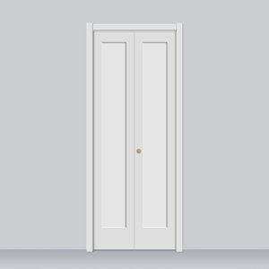 80'' Interior White 1-panel Solid Core Bi-fold Shaker Door