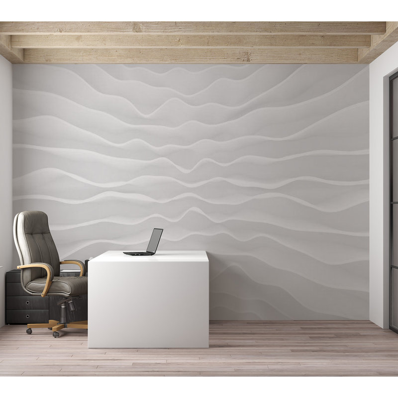 Murale abstraite pelez et collez - Mur en origami, L 100 po x l 135 po
