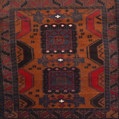 Tapis traditionnel rouge / noir Glore