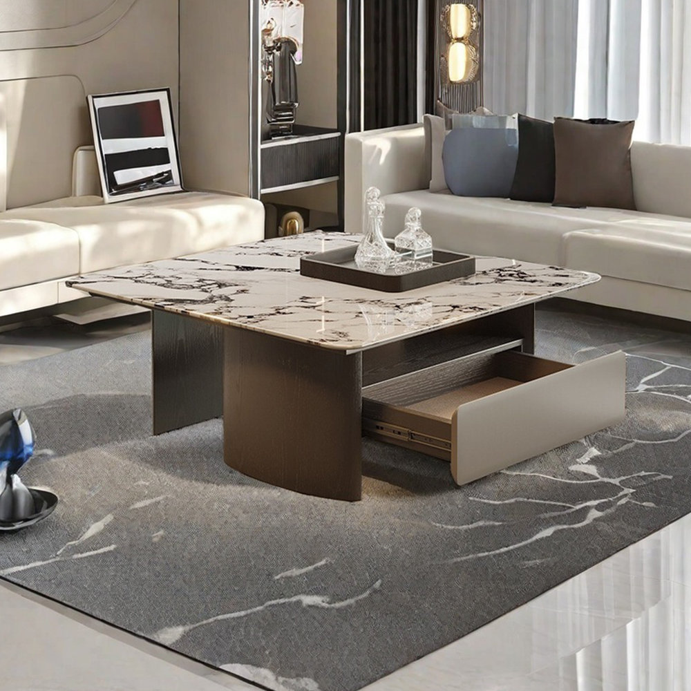 LIZIYE Bulgari marble minimalist high-end coffee table | Wayfair