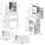 Petit meuble-lavabo et tabouret pratiques de conception blanche de 29,2 po avec siège rembourré pour les espaces pratiques