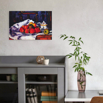 Nature morte, bol de pommes, impression d'art classique classique violet coloré