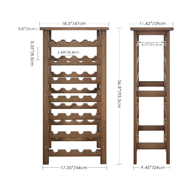 Floor Wine Bottle Rack Brown