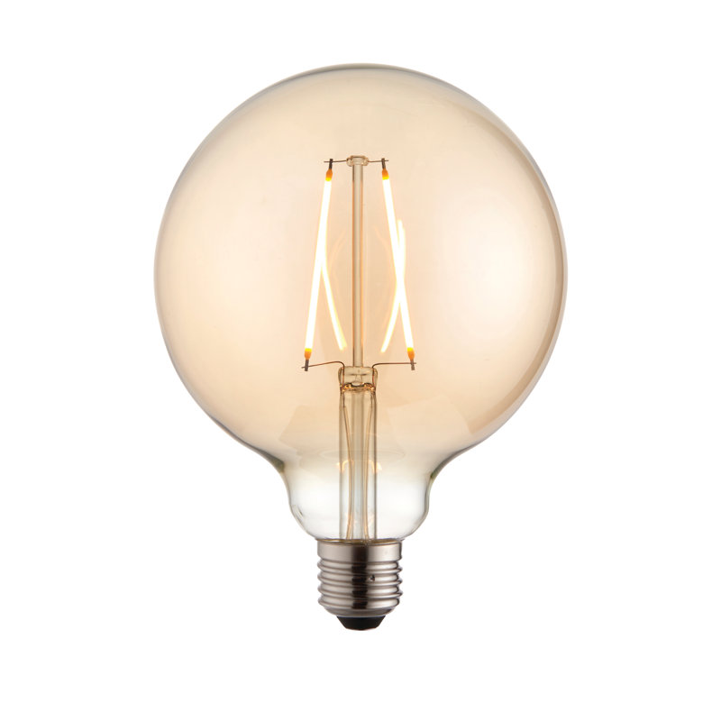 2W E27 ES G125 Amber Globe LED Non-Dimmable Bulb - 230lm 2200K Warm White